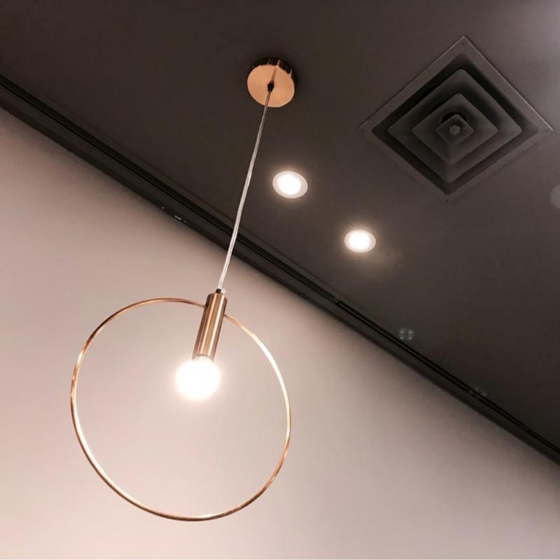 Gold Metal Ring Pendant Light