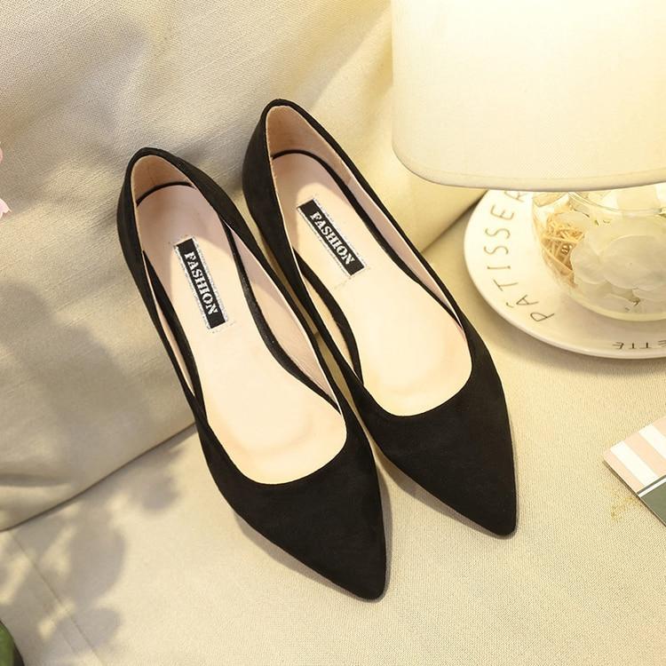 New Women Suede Flats Fashion High Quality Basic Mixed Colors Pointy Toe Ballerina Ballet Flat Slip On Shoes