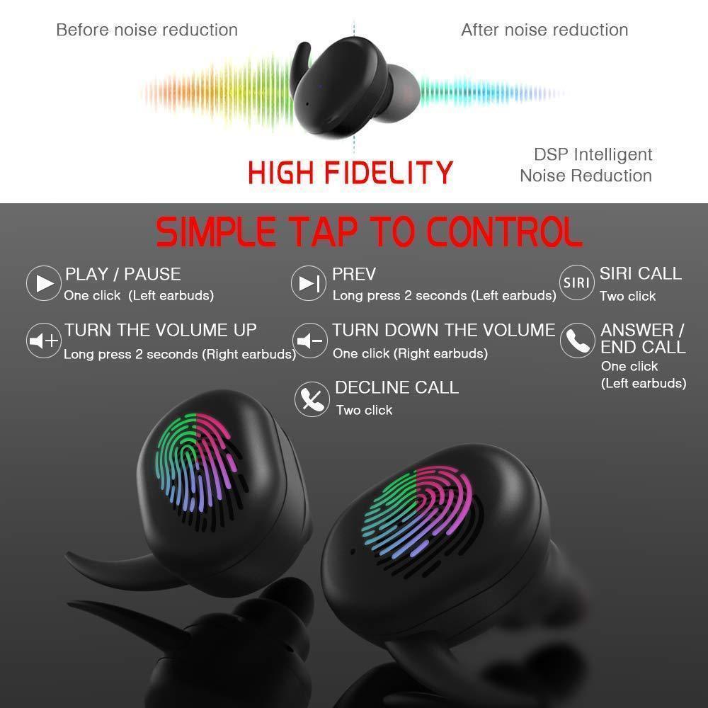 Wireless Earbuds Bluetooth Headphones Touch Control