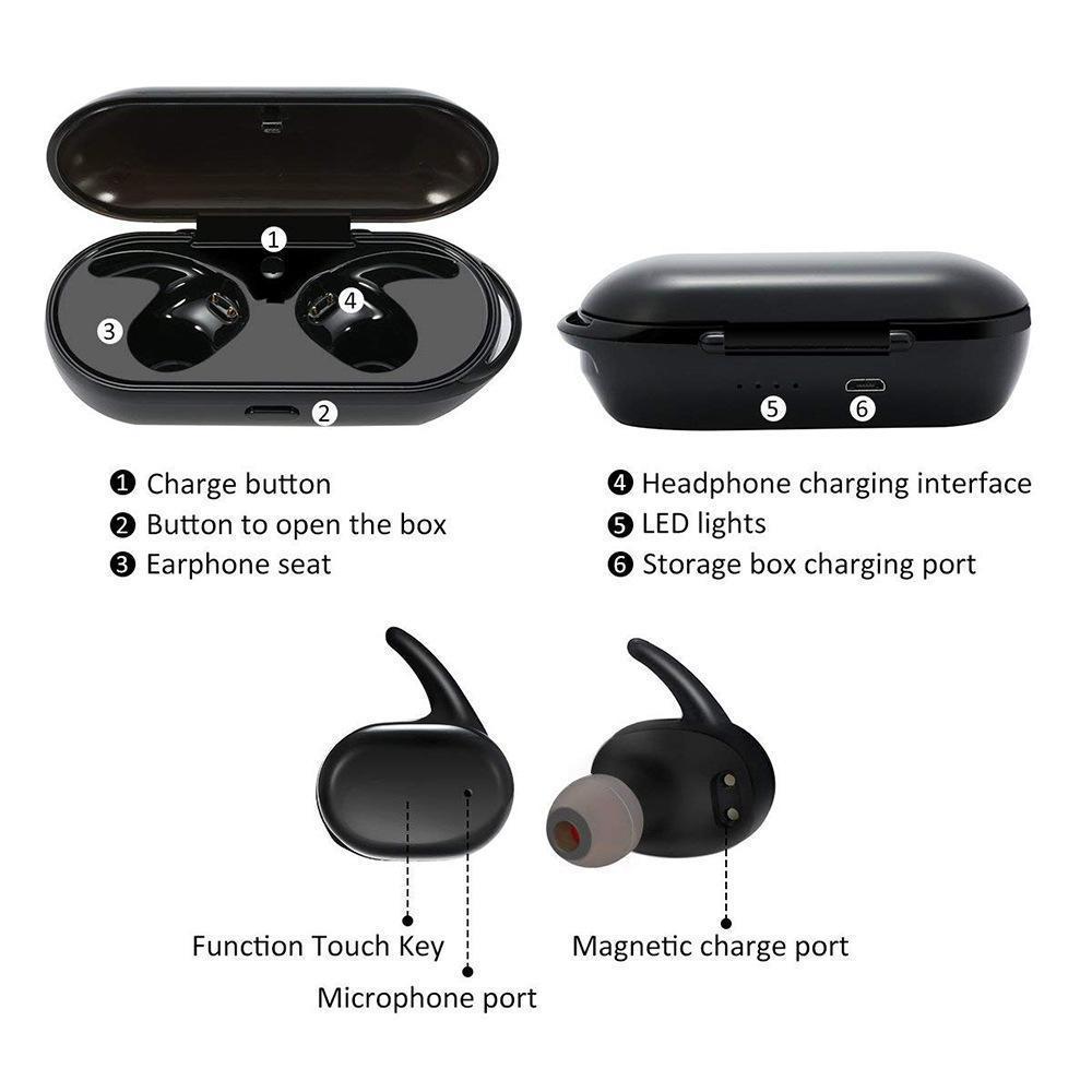 Wireless Earbuds Bluetooth Headphones Touch Control