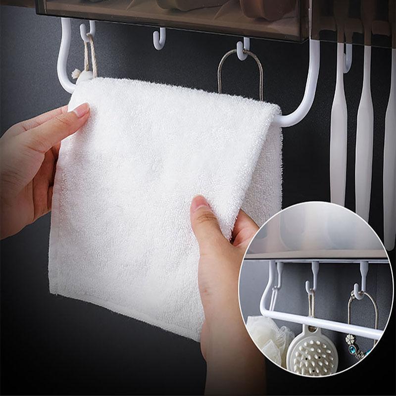 IcoolGadget toothbrush holder toothpaste squeezer dispenser bathroom accessories sets 5 pcs bathroom storage box case household items