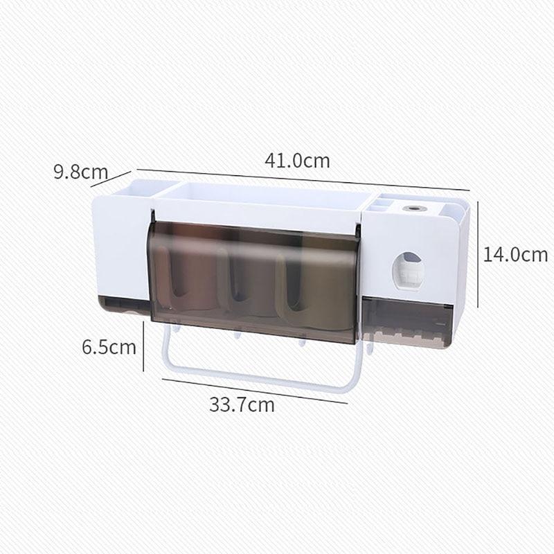 IcoolGadget toothbrush holder toothpaste squeezer dispenser bathroom accessories sets 5 pcs bathroom storage box case household items