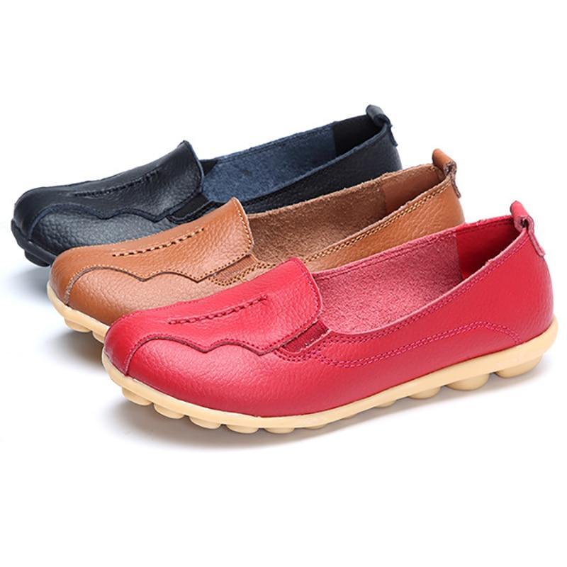 Women Flats Shoes Genuine Leather Female Casual Shoes