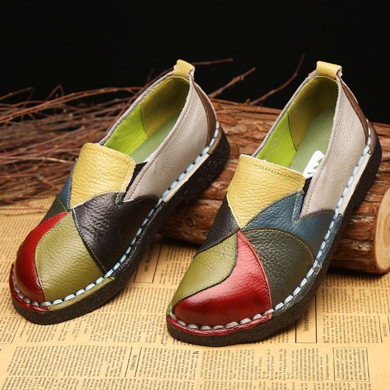 New Women Flats Women Shoes Genuine Leather Shoes