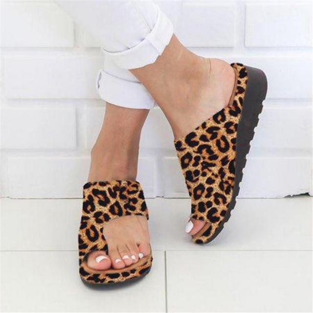 Women slippers Flat Sole Casual Soft Big Toe Foot  Sandal