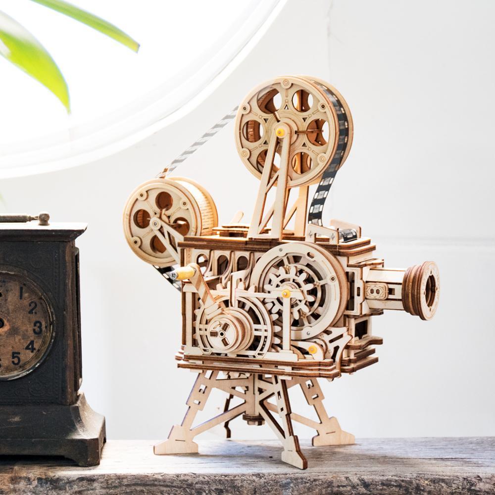 Vintage Diy 3D Hand Crank Film Projector  Toy Gift for Children Adult