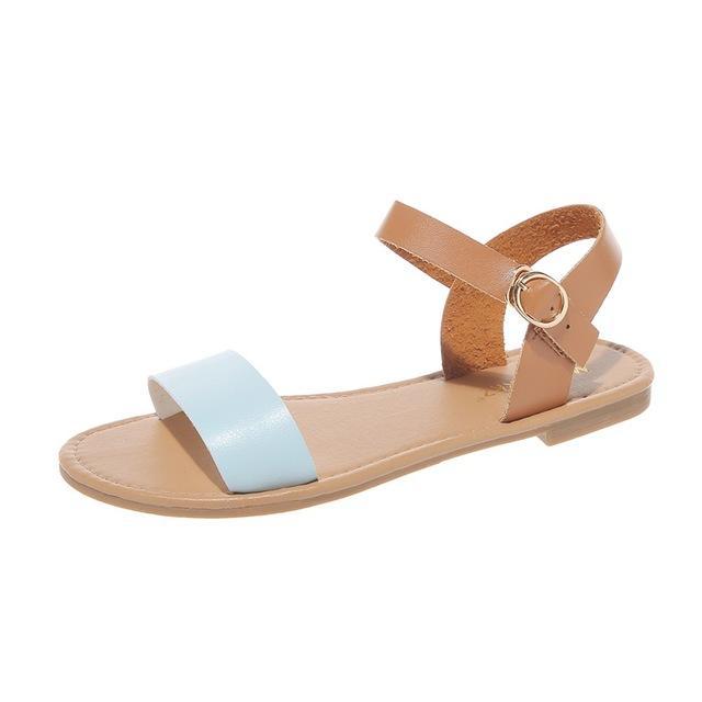 Women's Sandals Solid Color PU Leather Sandals
