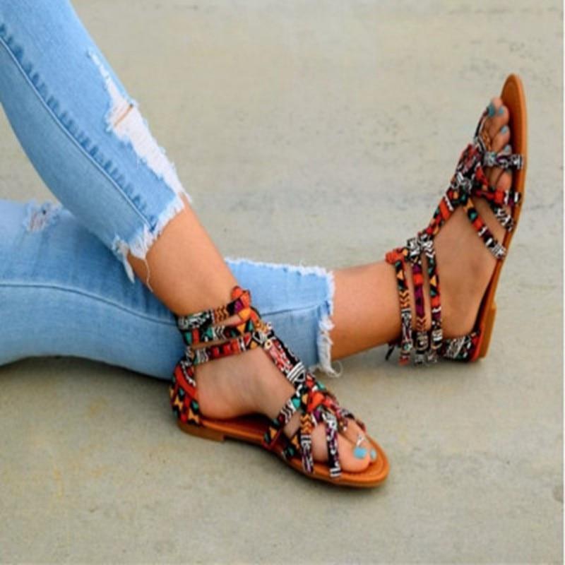 Bohemian Women Flat Shoes Torridity Gladiator  Sandal