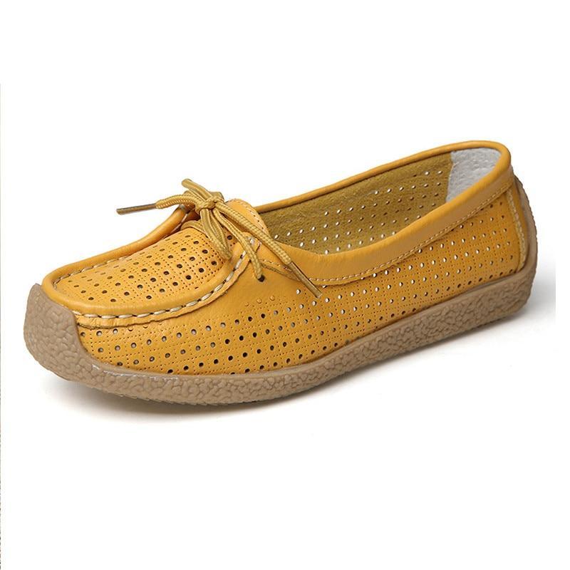 New Women Flats Leather Shoes Moccasins Mother Loafers