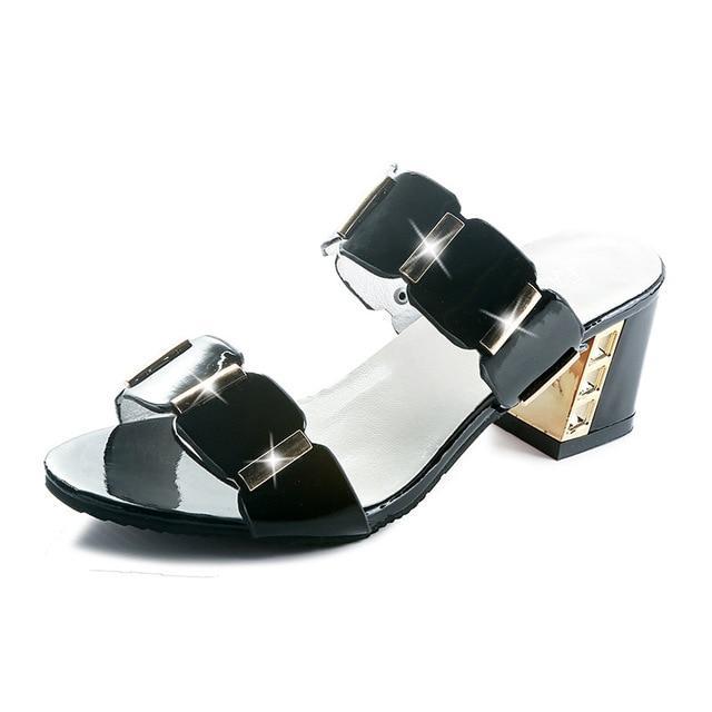 Sandals Women High Heels Female Square Heels