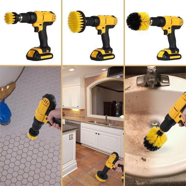 Powerful 3 Pcs/Set Drill Scrubber Brush