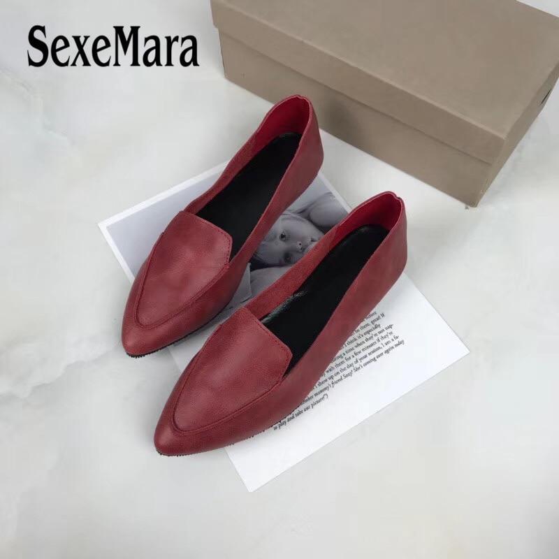 Genuine Leather Women Flats shoes Comfortable soft Pointed Toe Solid Pregnant Driving Ladies Loafers