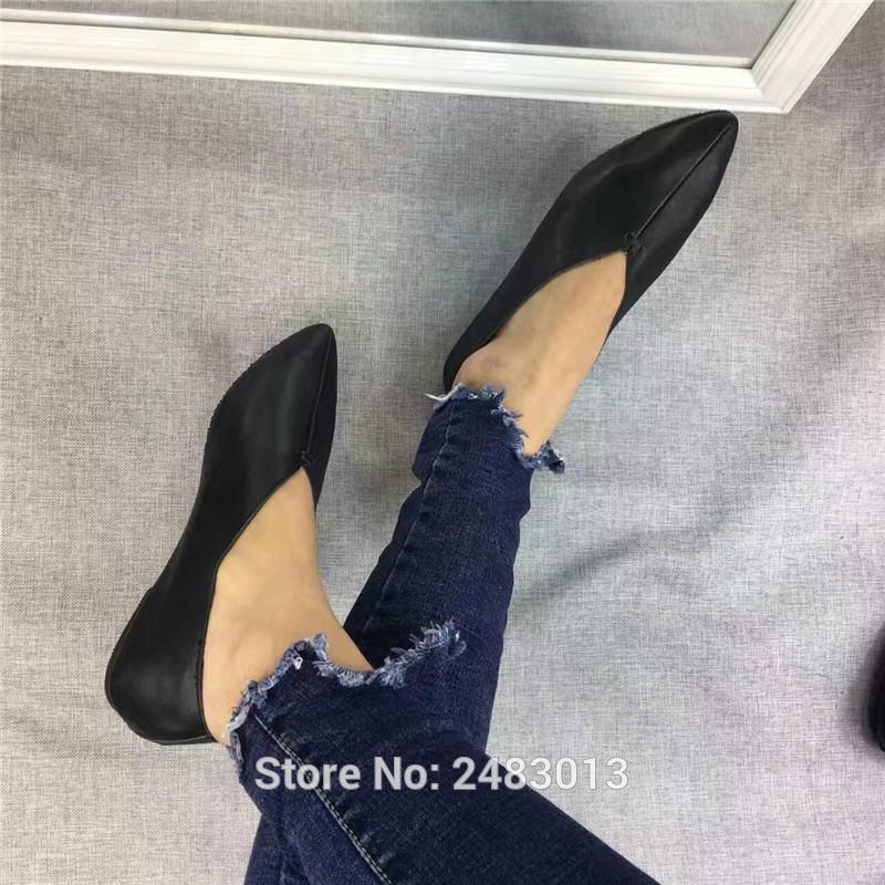 Women's Shoes Handmade 100% Genuine Leather Slip-On Women Simple style soft Cowhide Shoes