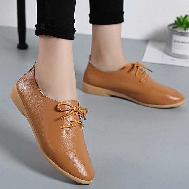 Fashion Sneakers Women Flats Genuine Leather Women shoes Loafers