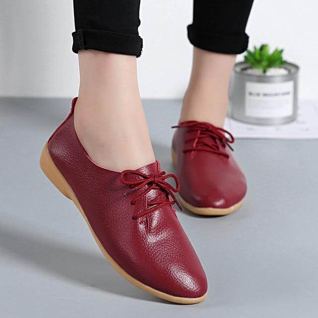 Fashion Sneakers Women Flats Genuine Leather Women shoes Loafers