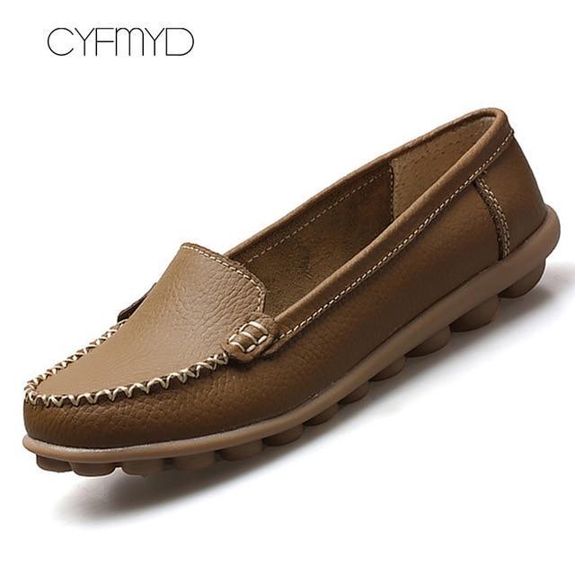 Shoes woman oxford shallow genuine leather  fashion flats slip on shoes for women