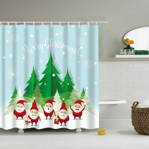 Eco-Friendly Festive Christmas Shower Curtains