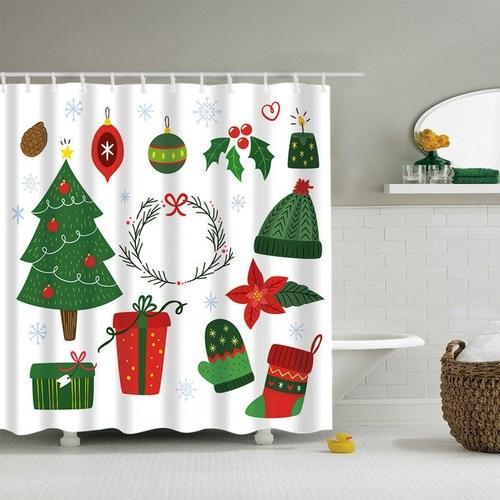 Eco-Friendly Festive Christmas Shower Curtains