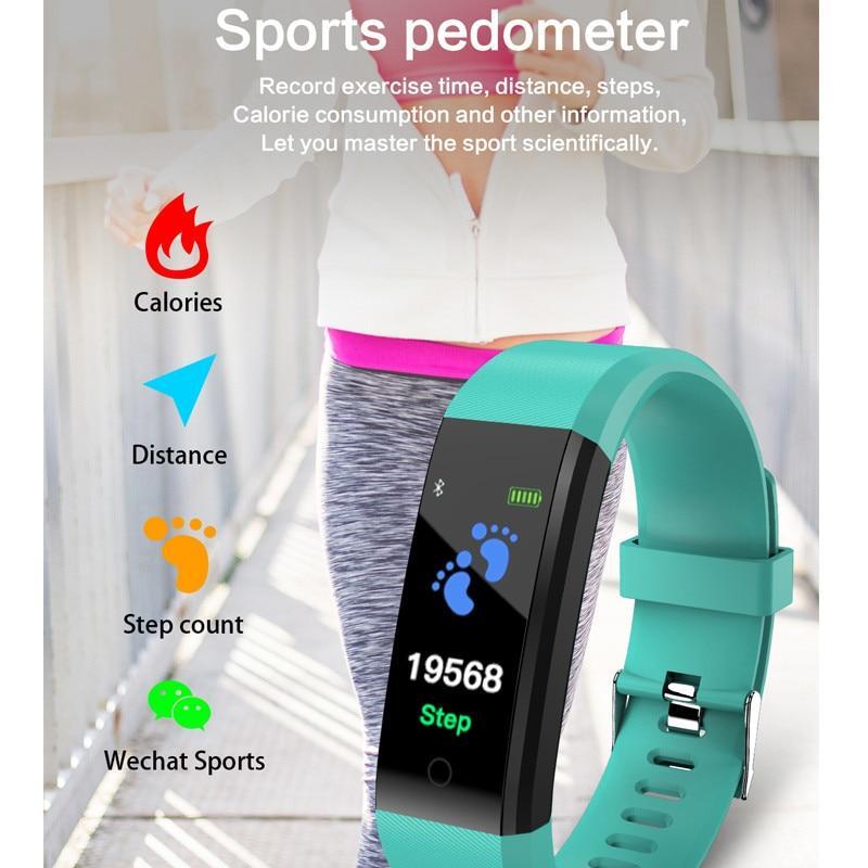 Sports Smart Band Heart Rate Fitness Tracker Smart Bracelet Waterproof Smartband Blood Pressure Smart Wristband Smart Watch Men