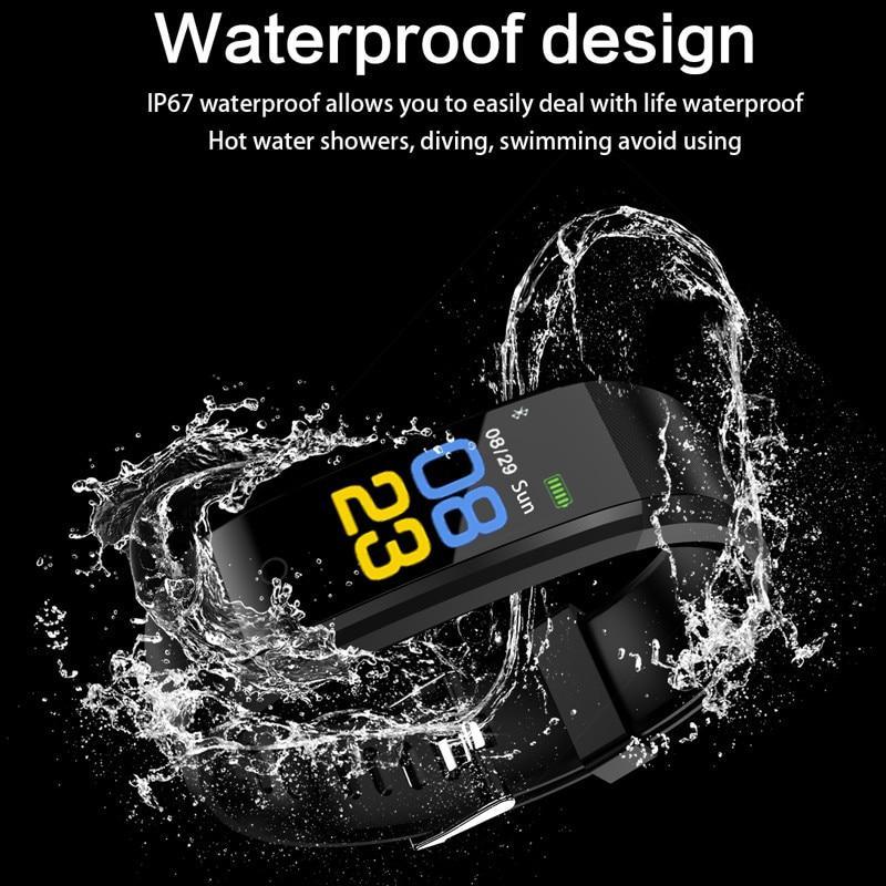 Sports Smart Band Heart Rate Fitness Tracker Smart Bracelet Waterproof Smartband Blood Pressure Smart Wristband Smart Watch Men