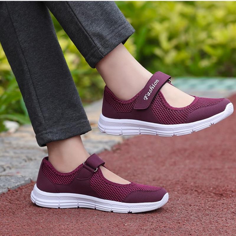 Casual Shoes Woman Flats Breathable Mesh Ladies Shoes