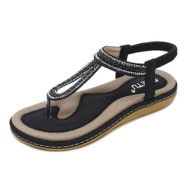 Women Bohemia Ethnic Flip Flops Soft Flat Sandals