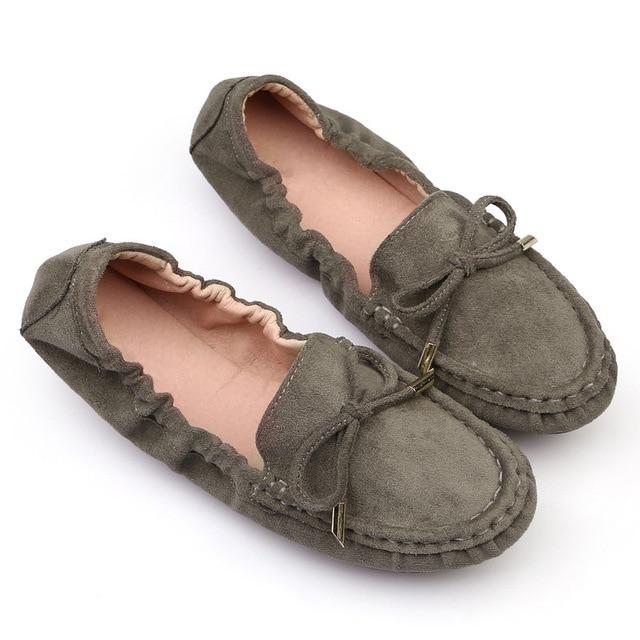 New  Loafers Women Moccasins Butterfly-Knot Slip On Solid Flats Shallow Round Toe Casual Flat Shoes