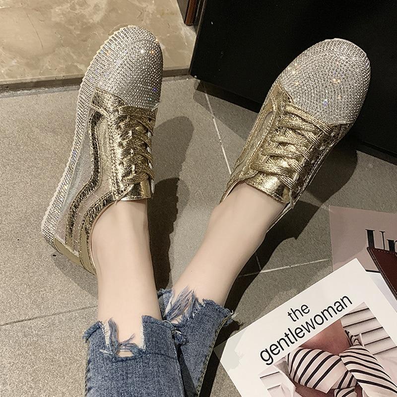 Flats Faux Rhinestone Sneakers New Loafers