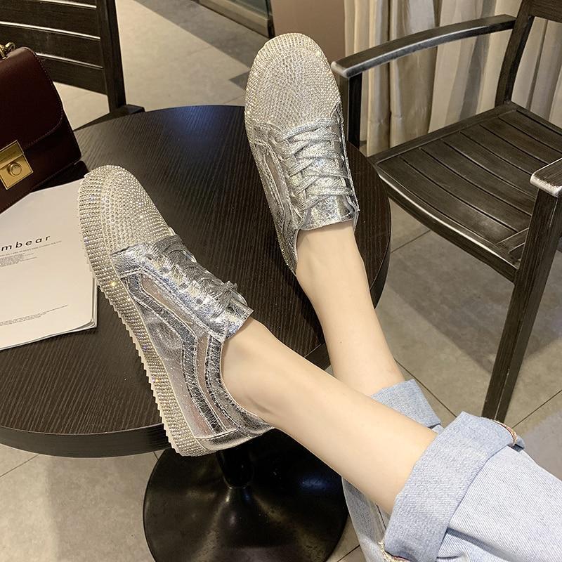 Flats Faux Rhinestone Sneakers New Loafers