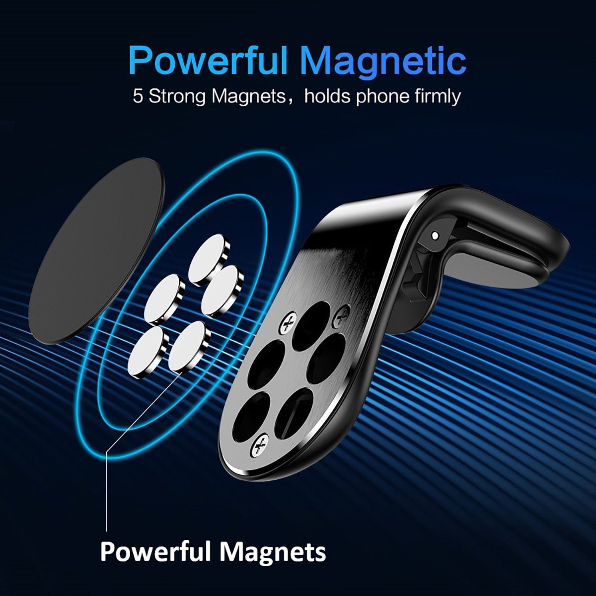 IcoolGadgets Magnetic Car Phone Holder L Shape Air Vent Mount Stand in Car GPS Mobile Phone Holder For iPhone X Samsung S9 Xiaomi