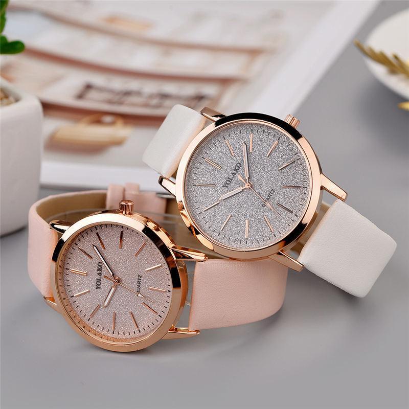 IcoolGadgets High Quality Fashion Womens Ladies Simple Watches Geneva Faux Leather Analog Quartz Wrist Watch clock saat Gift