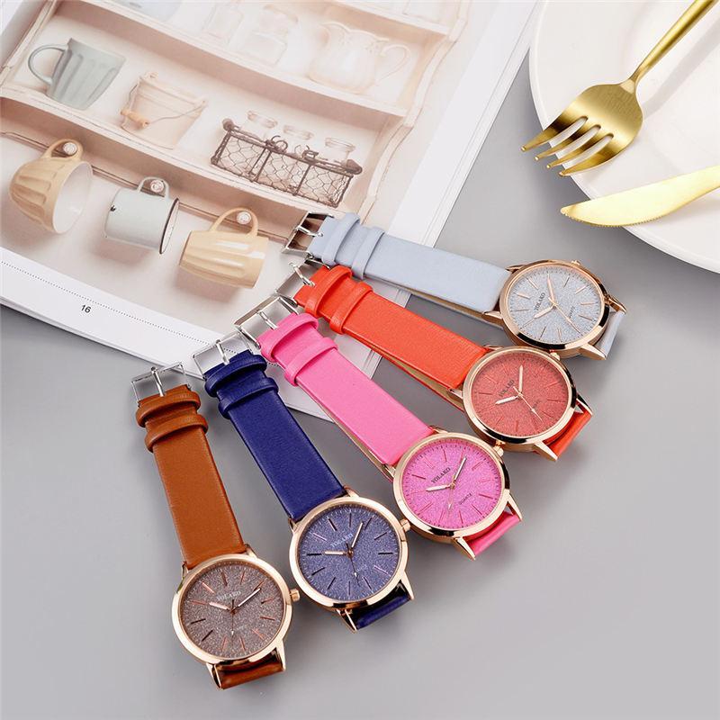 IcoolGadgets High Quality Fashion Womens Ladies Simple Watches Geneva Faux Leather Analog Quartz Wrist Watch clock saat Gift