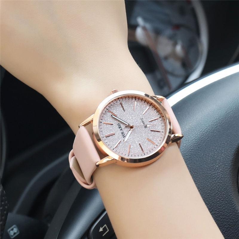 IcoolGadgets High Quality Fashion Womens Ladies Simple Watches Geneva Faux Leather Analog Quartz Wrist Watch clock saat Gift