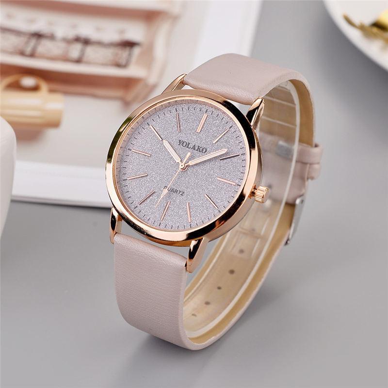 IcoolGadgets High Quality Fashion Womens Ladies Simple Watches Geneva Faux Leather Analog Quartz Wrist Watch clock saat Gift
