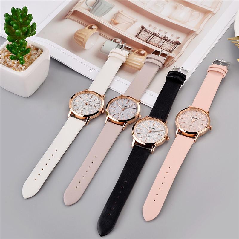 IcoolGadgets High Quality Fashion Womens Ladies Simple Watches Geneva Faux Leather Analog Quartz Wrist Watch clock saat Gift