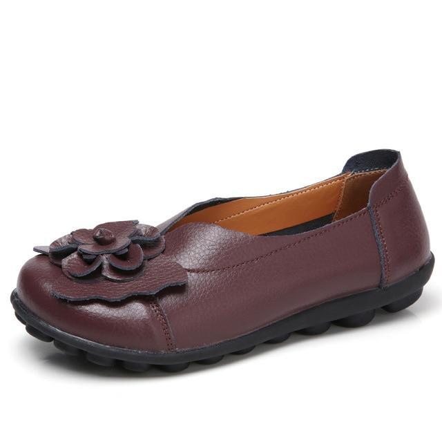 Women Ballet Flats Genuine Leather Loafers Shoes