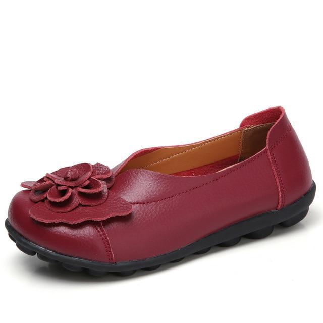 Women Ballet Flats Genuine Leather Loafers Shoes