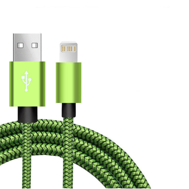 10 Ft Braided Cloth Lightning Cable for iPhone - Assorted Colors