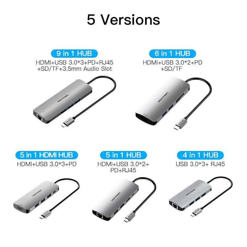 Vention USB C HUB Type C HUB to USB 3.0 Thunderbolt 3