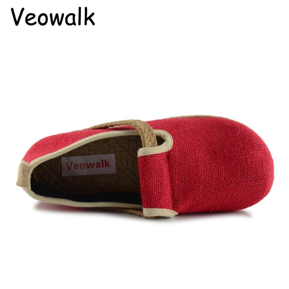 Womens Casual Plain Linen Cotton Loafers