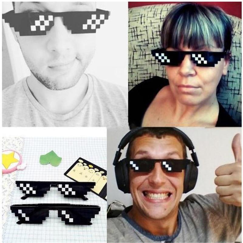 Wear Cool Glasses 8 Bit MLG Pixelated Sunglasses Men Women Brand Thug Life Party Eyeglasses Mosaic Vintage Eyewear