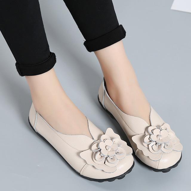 New Fashion Ballet  Flower Women Shoes Genuine Loafers