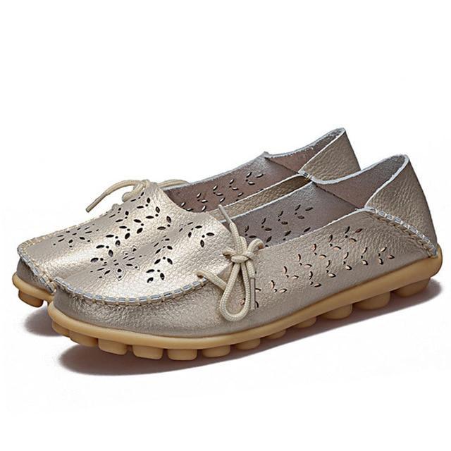 New Moccasins Women Shoes Slip On Loafers Genuine Leather Shoes Driving Woman Footwear