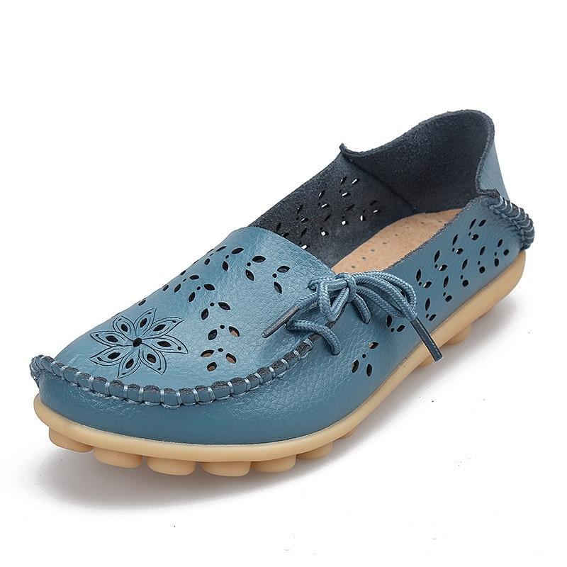 New Moccasins Women Shoes Slip On Loafers Genuine Leather Shoes Driving Woman Footwear