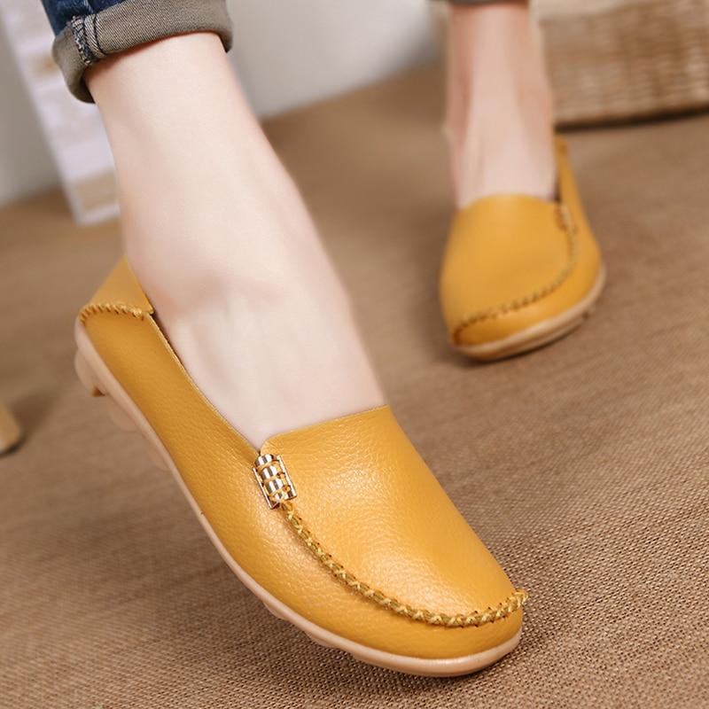 Women Flats Slip On Women Loafers Soft Moccasins With Genuine Leather