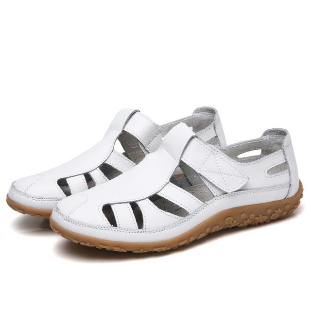 Women Gladiator Sandals Split Leather Summer Shoes