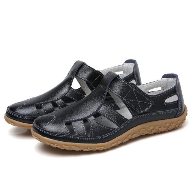 Women Gladiator Sandals Split Leather Summer Shoes