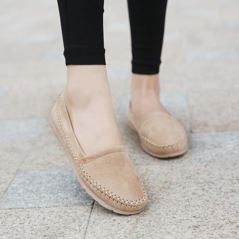 Women Loafers Shoes Round Toe For Woman Casual Soft Flats Ladies Driving Shoe