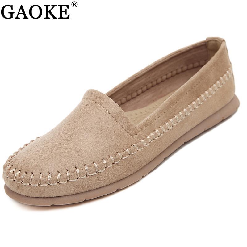 Women Loafers Shoes Round Toe For Woman Casual Soft Flats Ladies Driving Shoe