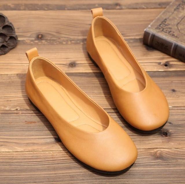 Women Real Leather Shoes Moccasins Mother Loafers